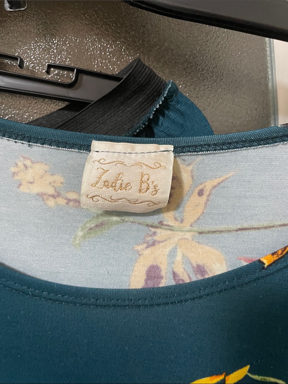 Teal Floral Swing Skirt Set with Red & Yellow Blooms - Picture 2 of 6